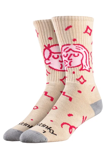 Ivan Pif X Unisex Socks - Beige/Pink