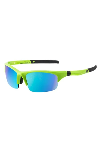 Ecco Unisex Sport Sunglasses - Fluro Green/Blue Fusion Mirror