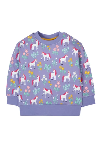 Kids 100% Organic Cotton Superb Sweatshirt - Unicorn Floral