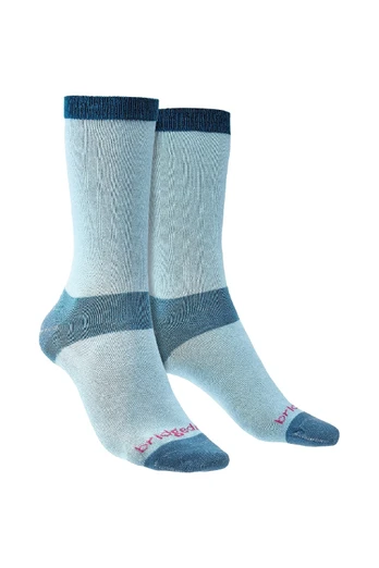 Womens Liner Base Layer Coolmax Boot Socks 2-Pack - Sky