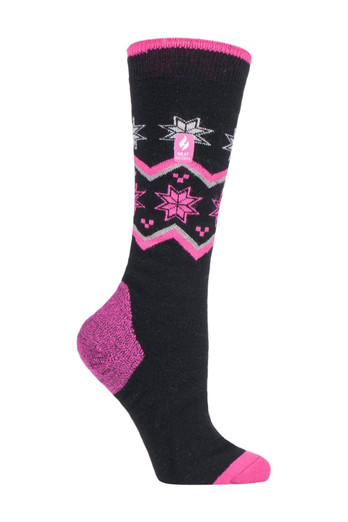 Womens Lightweight Knee High Thermal Ski Socks - Onyx