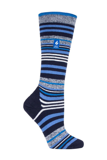 Womens Lightweight Knee High Thermal Ski Socks - Blue