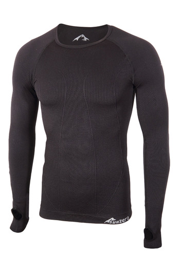 Factor 1 Plus Mens Long Sleeve Base Layer Top - Black