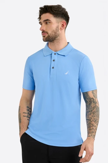 Barrett Mens Slim Fit Polo Shirt - Natural Blue