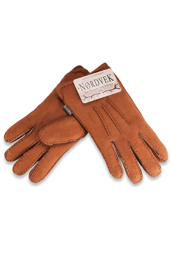 Mens 3 Point Sheepskin Gloves - Brown