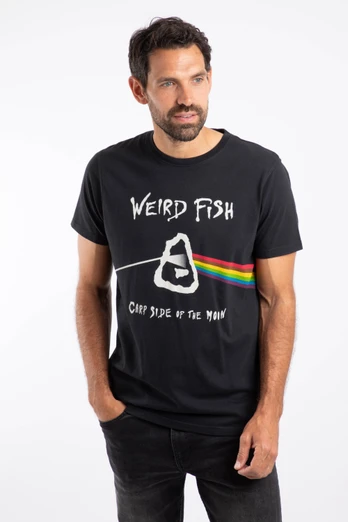 Carp Side Mens Front Print Artist T-Shirt - Black