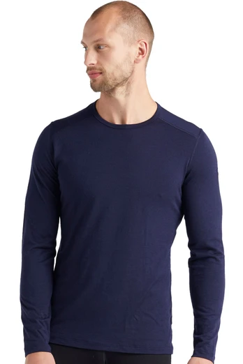Merino 200 Oasis Mens L/S Crew Neck Base Layer - Navy Blue