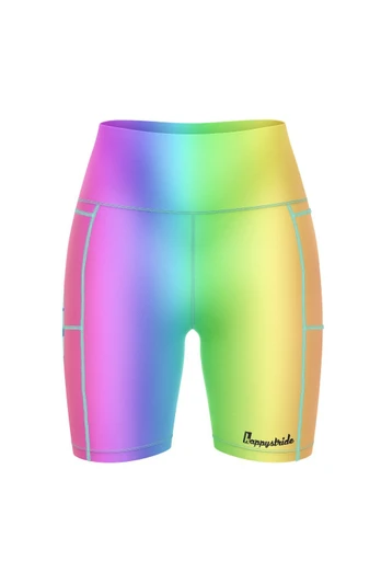 Womens Rainbow Rush Fitted Shorts - Rainbow rush