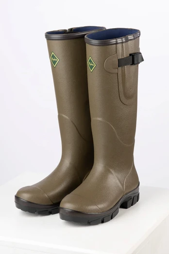 Lisset Ladies Neoprene Lined Wellington Boots - Light Khaki