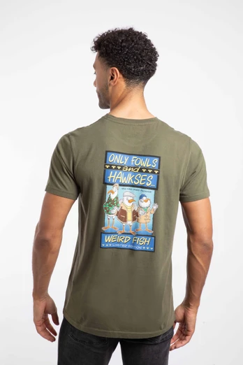 Only Fowls and Hawkses Mens Artist T-Shirt - Deep Lichen Green