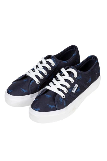 Roxby III Ladies Canvas Platform Trainers - Navy Horse