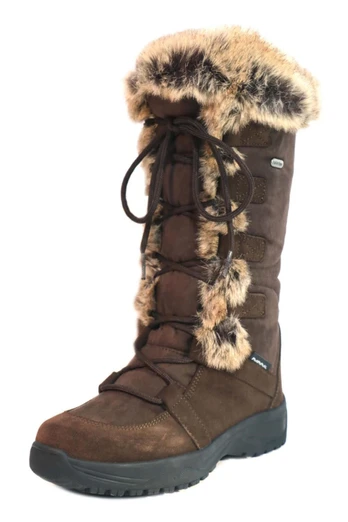Lucia2 Women's Winter Boots with Ice Grips - Brown