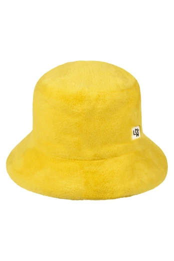 Kids Fur Bucket Hat - Yellow