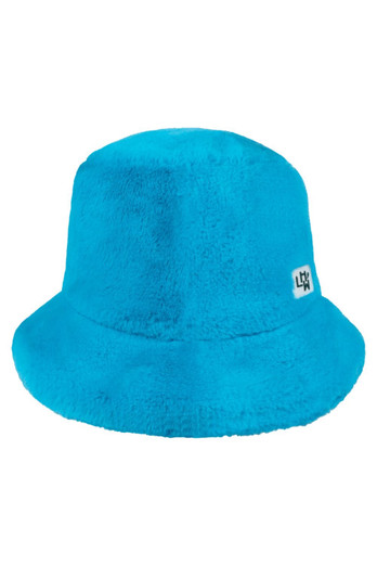 Kids Fur Bucket Hat - Turquoise