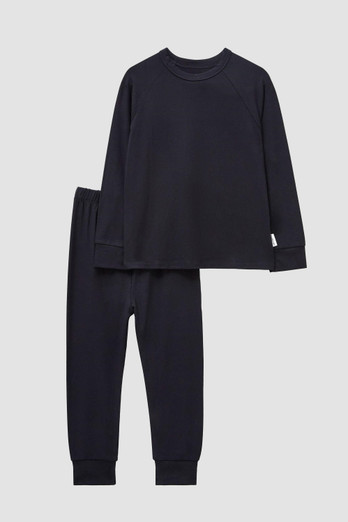Kids Bamboo Base Layer Set - Midnight Black