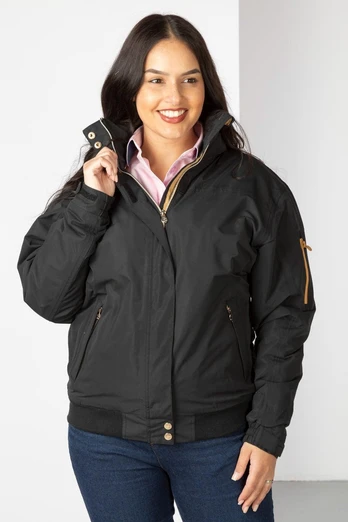Ripon IV Womens Equestrian Bomber Jacket - Black