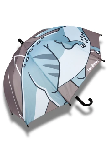 Kids Dinosaur Waterproof Lightweight Umbrella - Grey