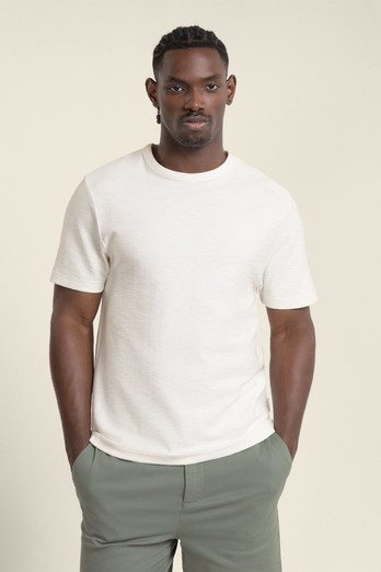 Leif Mens Slub Textured T-Shirt - White
