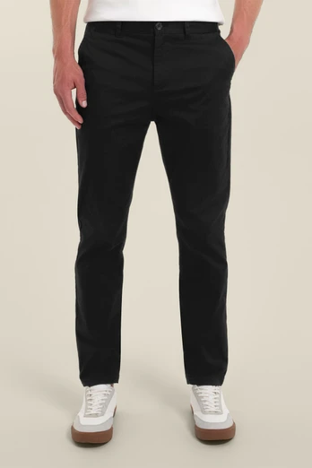 Mens Elasticated Slim Fit Chino Trouser - Black