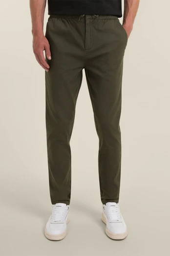 Mens Drawstring Slim Fit Chino Trouser - Khaki