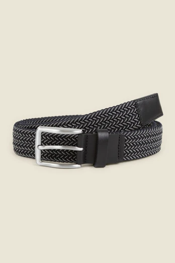 Mens Braided Belt - Navy