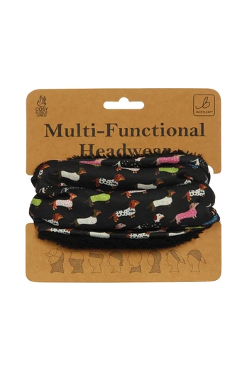 Multi-Functional Unisex Fleece Snood Headband - Trendy Dachshund
