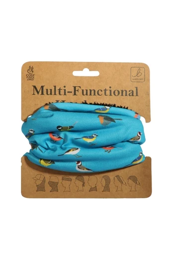 Multi-Functional Unisex Fleece Snood Headband - Garden Birds