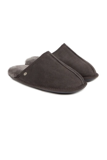 Mens Donmar Sheepskin Slipper - Granite