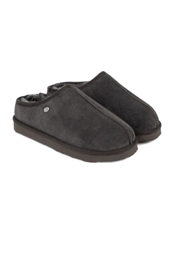 Mens Louis Sheepskin Slipper - Granite
