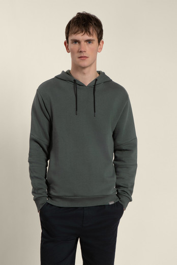 Mens Panelled Hoodie - Olive