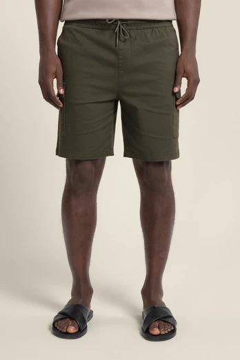 Mens Combat Pocket Stretch Chino Short - Khaki
