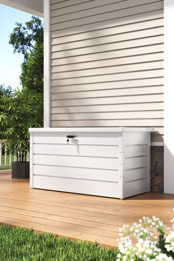 Metal Garden Waterproof Storage Box - White