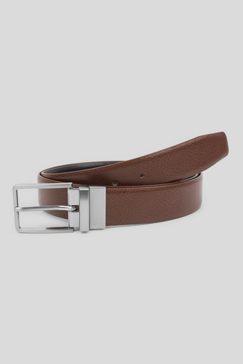Patching Mens Reversible Leather Belt - MULTICOLOURED
