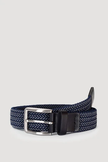 Mens Braided Belt - Navy