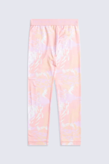 Piste Kids Printed Techtherm Baselayer Pant - Pink