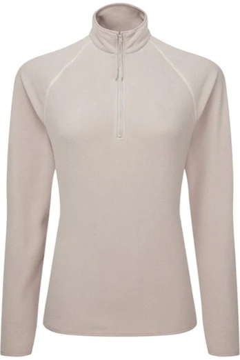Fitted Active Womens Fleece Top - Stone