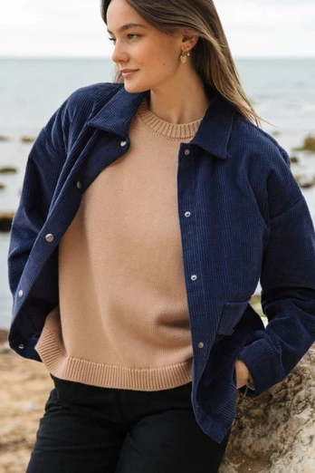 Women's Corduroy Jacket - Navy