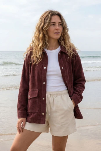 Women's Corduroy Jacket - Chestnut