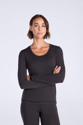 Keep the Heat Womens Base Layer Long Sleeve Top - Black