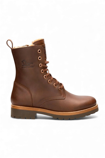 Womens Frisia B10 Waterproof Leather Combat Boots - Brown