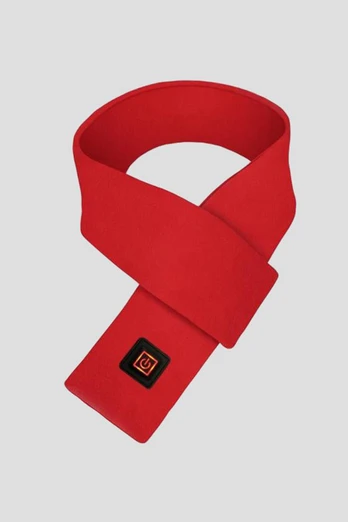 Short Heated Scarf Unisex - Red
