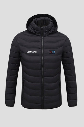 Dual Switch Heated Puffer Jacket Unisex - Black