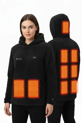 Dual Control Women's Heated Fleece Hoodie - Black