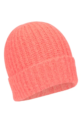 Multicolour Womens Unlined Beanie - Bright Pink
