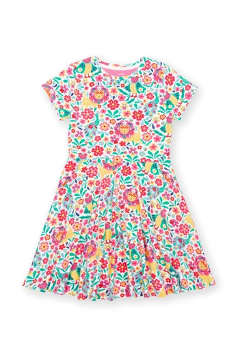 Kids 95% Organic Cotton Skater Dress - Growing Brave