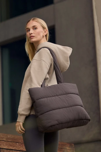 Eden Quilted Shopper Bag - Dark Brown
