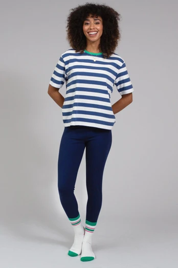 Womens Lytchett 95% Organic Cotton 7/8 Leggings - Navy