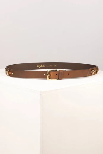 Lucinda Womens Leather Snaffle Belt - Antique Tan