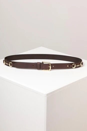 Lucinda Womens Leather Snaffle Belt - Waxy Brown