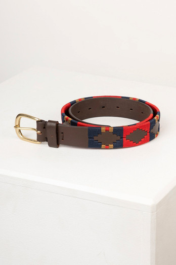 Askwith Womens Polo Belt - Red/Navy/Gold